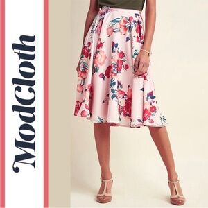 Modcloth | 'Ikebana For All' Floral Full Skirt
